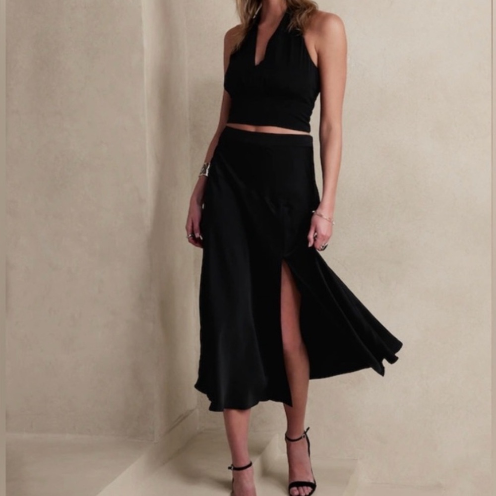 Banana Republic Satin Slip Skirt